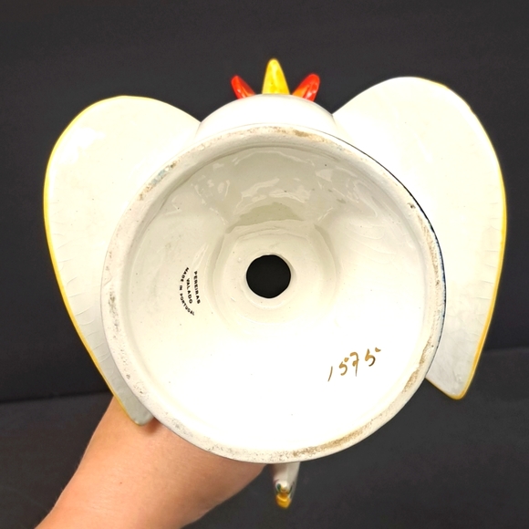 Vintage hand-painted ceramic folk art " Good Luck"  rooster made in Portugal - Picture 8 of 10